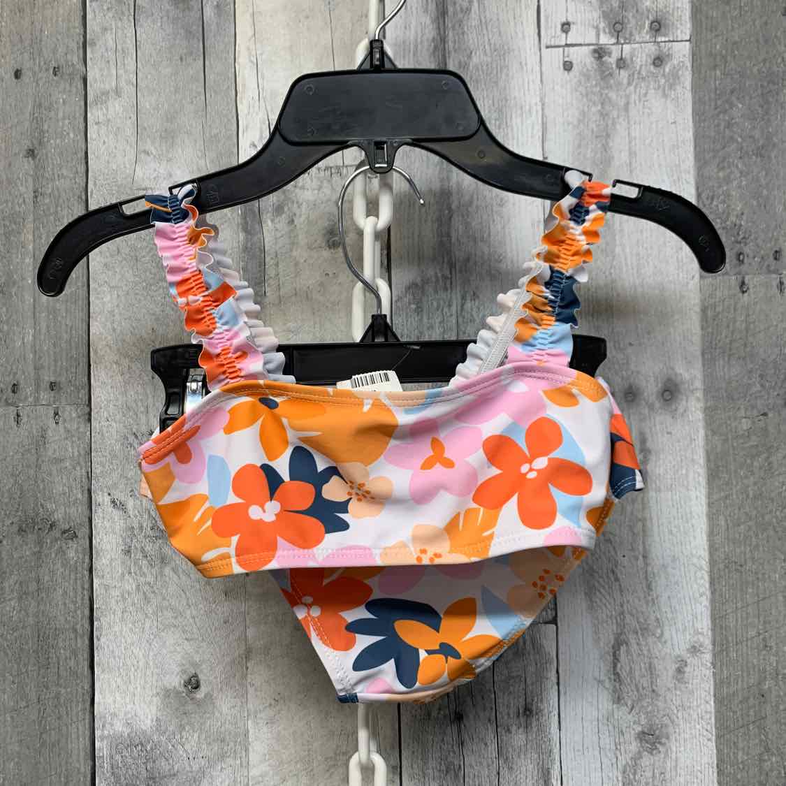 Size 5/6 White/Orange B Brand Swim Suit - 2pc+ - OodlesCB