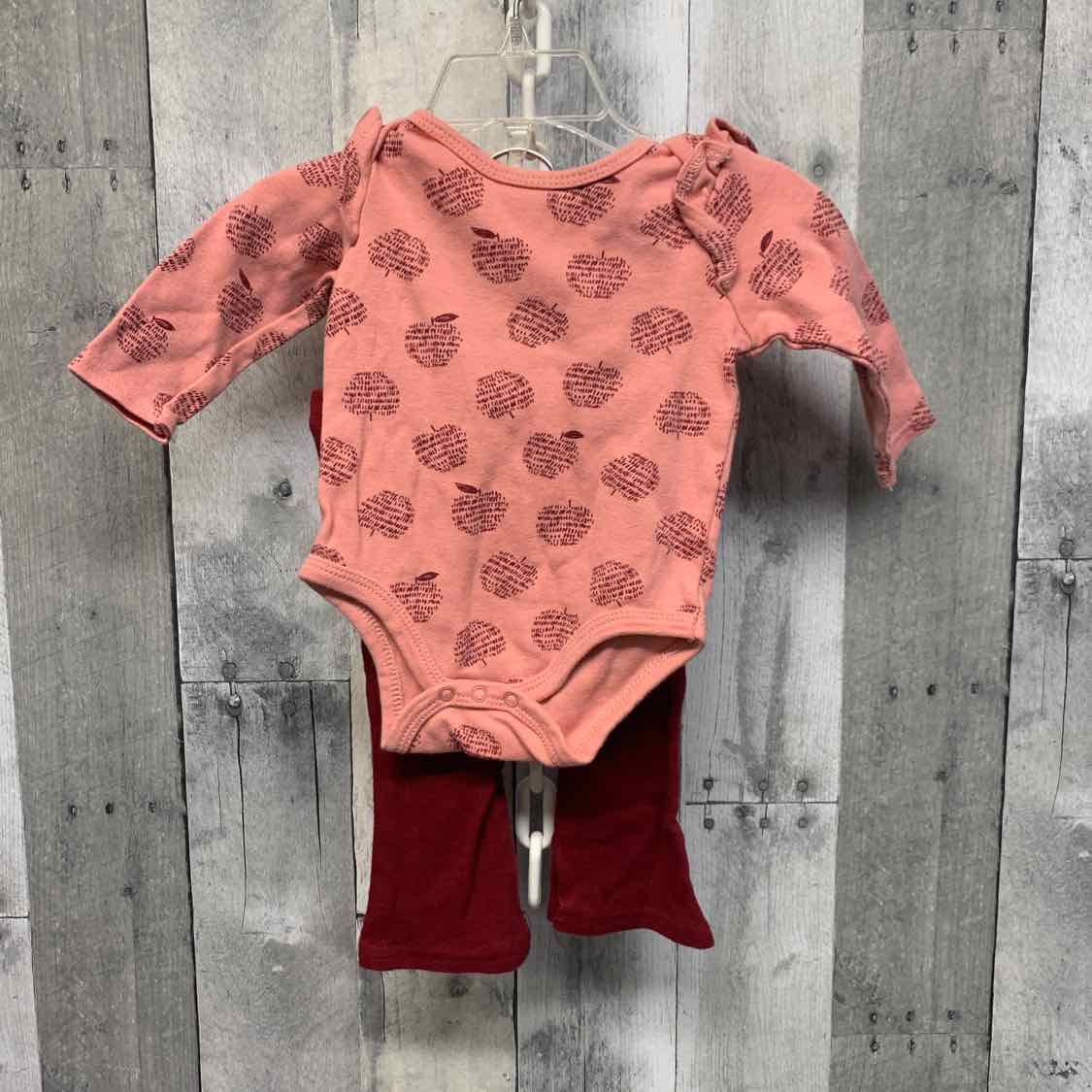 Size 6-9 Months Burgundy/Pink Mid Brand Shirt/Pants