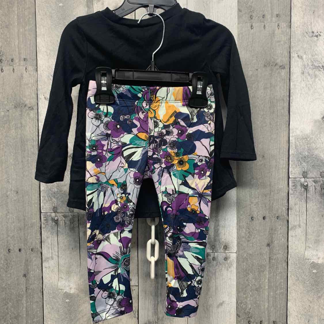 Size 18 Months Black/Purple Sport Brand Shirt/Leggings