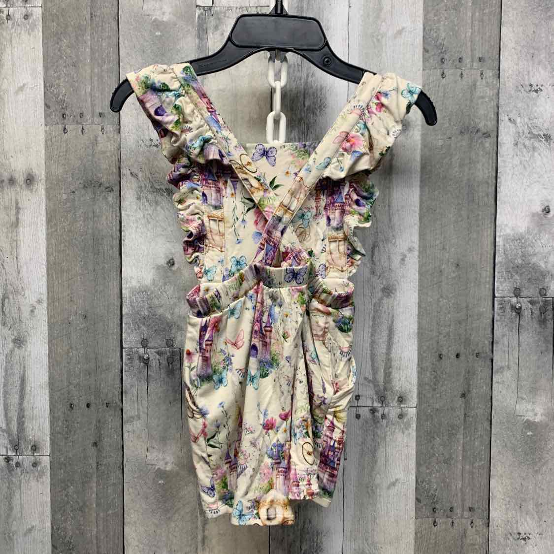 Size 5/6 Ivory Print Posh Peanut Romper - OodlesCB