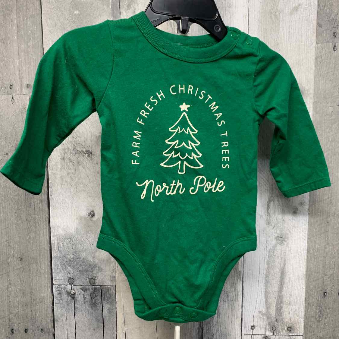 Size 3-6 Months Green Graphic Holiday Brands Bodysuit