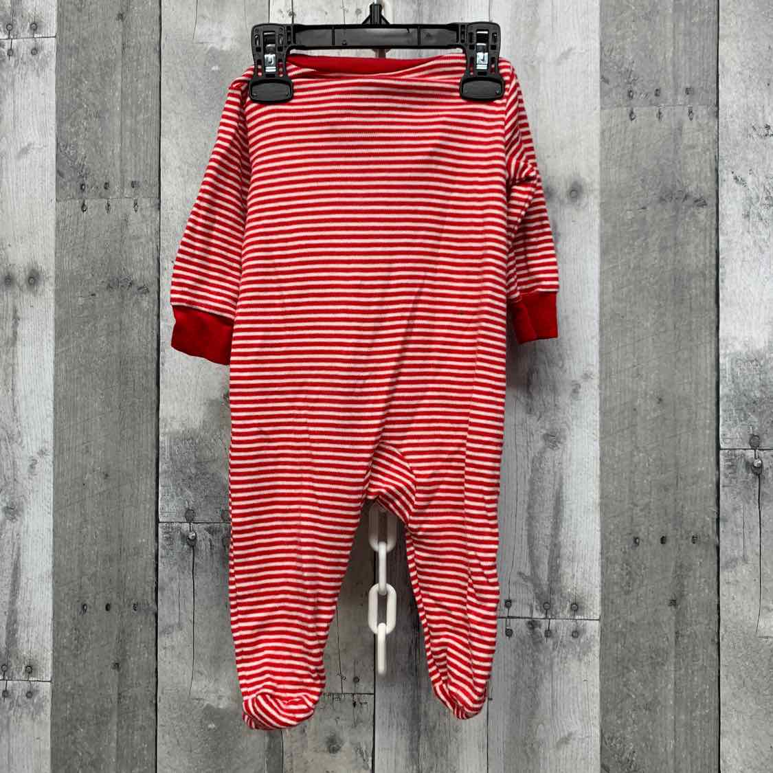 Size 6 Months Red Striped Just One You Footy PJs