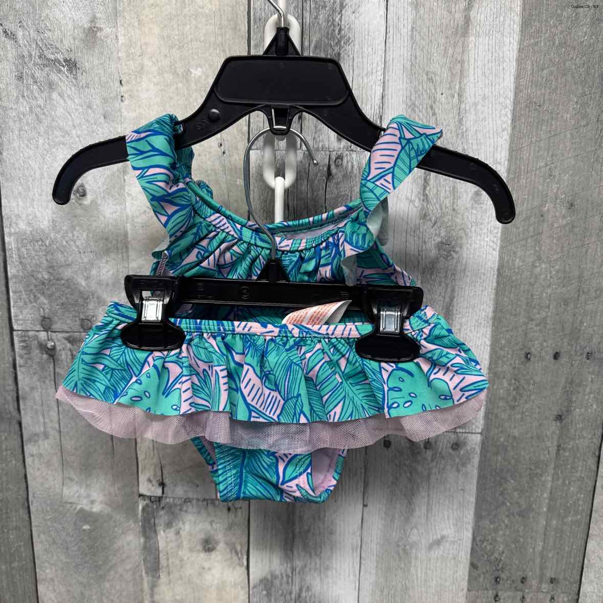 Size 12 Months Green/Purple Cat & Jack Swim Suit - 2pc+ - OodlesCB