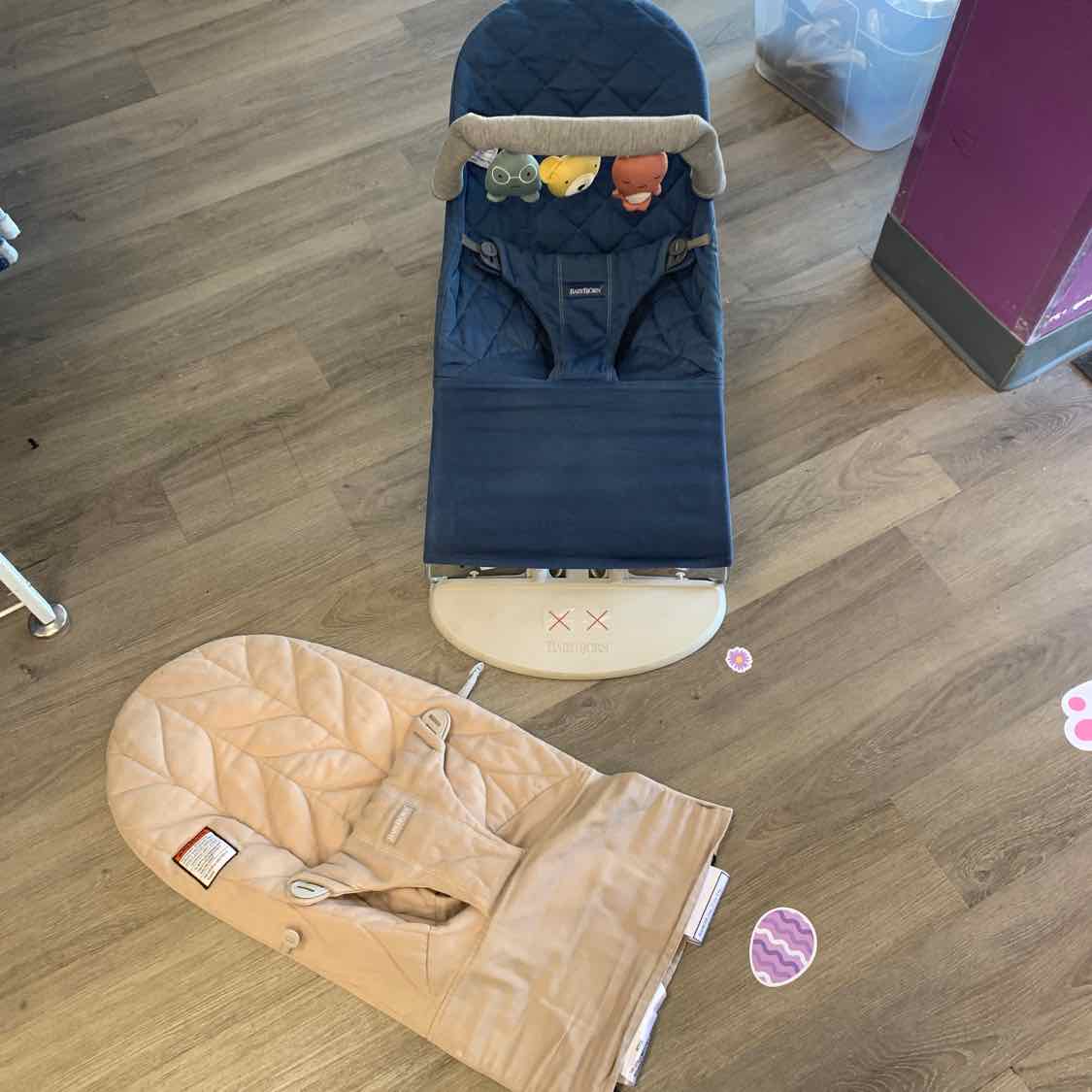 Baby Bjorn Navy/Tan Bouncer - OodlesCB