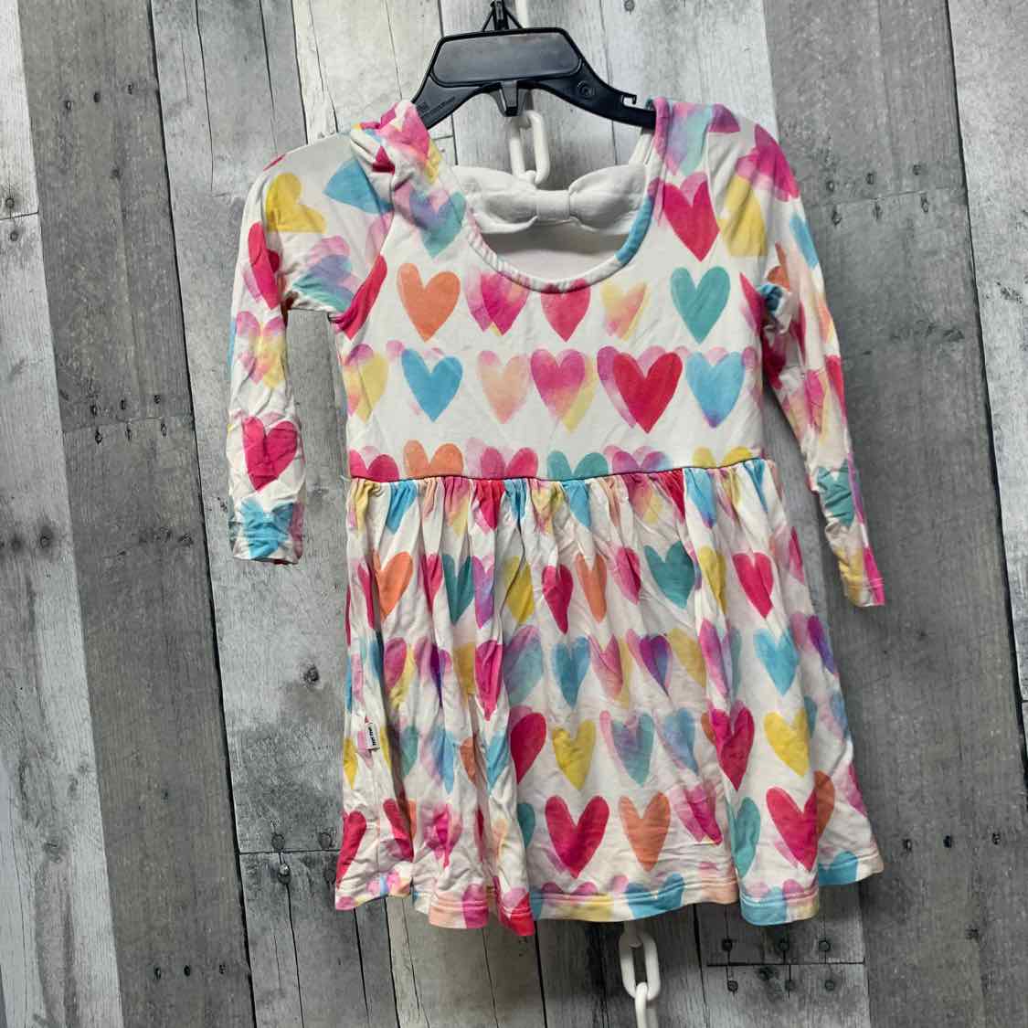 Size 18-24 Months White/Pink Little Sleepies LS Dress