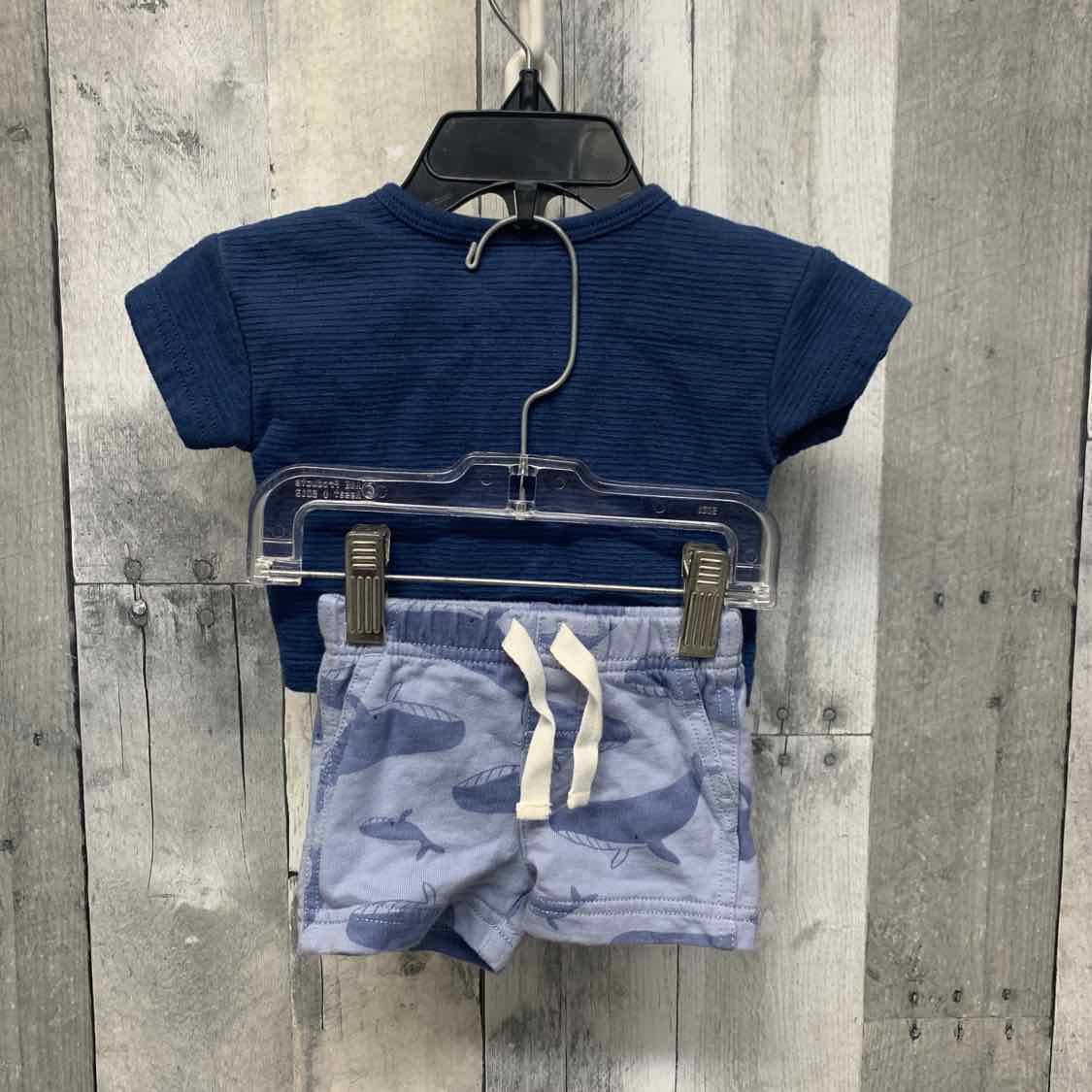 Size Newborn Navy/Blue Just One You Shirt/Shorts - OodlesCB