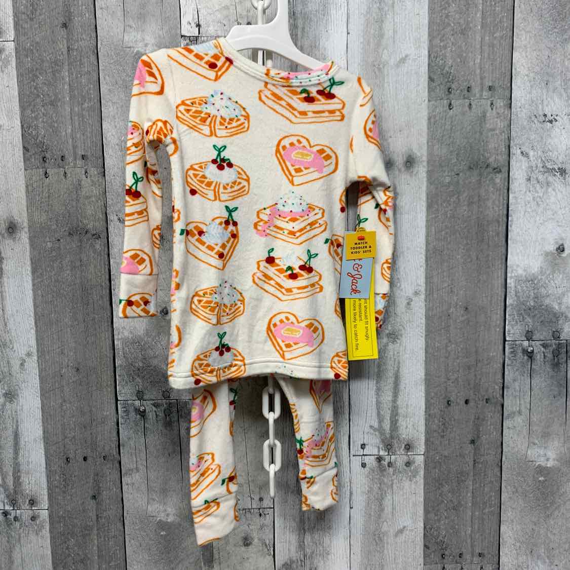 Size 18 Months White/Orange Cat & Jack 2pc PJs