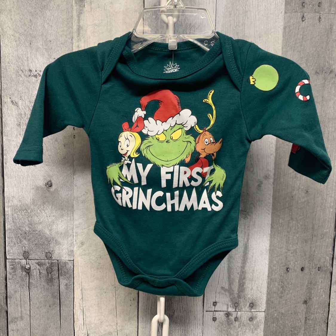 Size 3 Months Green Graphic Holiday Brands Bodysuit