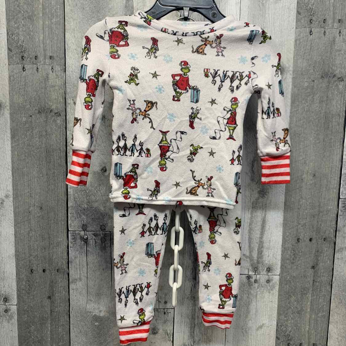 Size 12 Months White Print Dr Seuss 2pc PJs