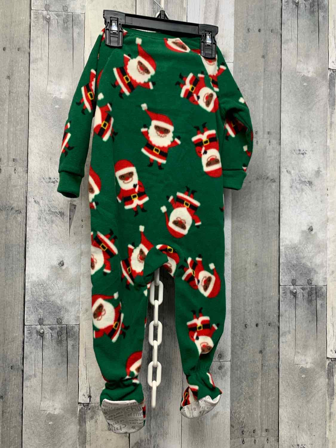Size 12 Months Green Print Carter's Footy PJs