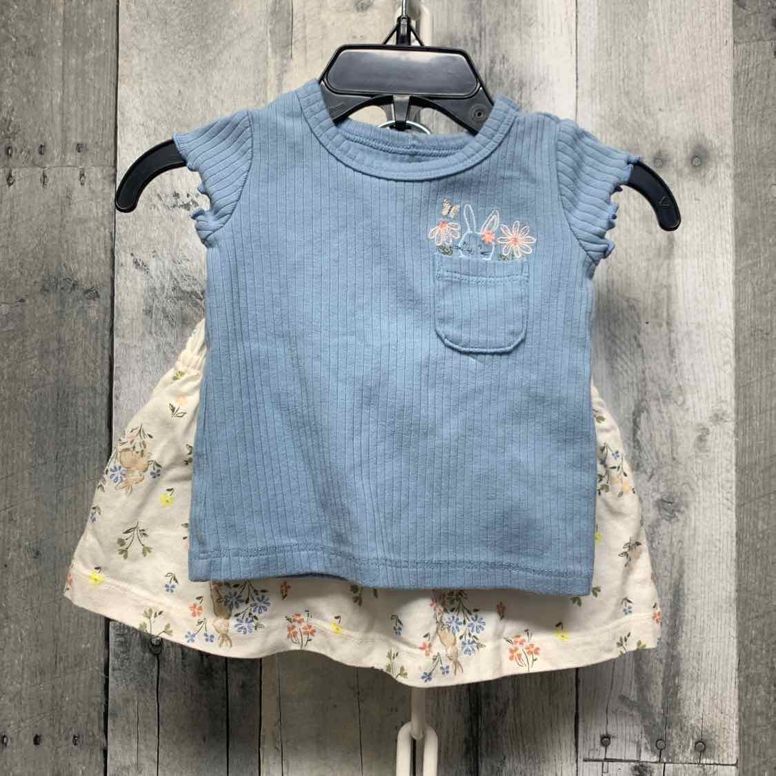 Size 3 Months Blue/White Carter's Shirt/Skirt