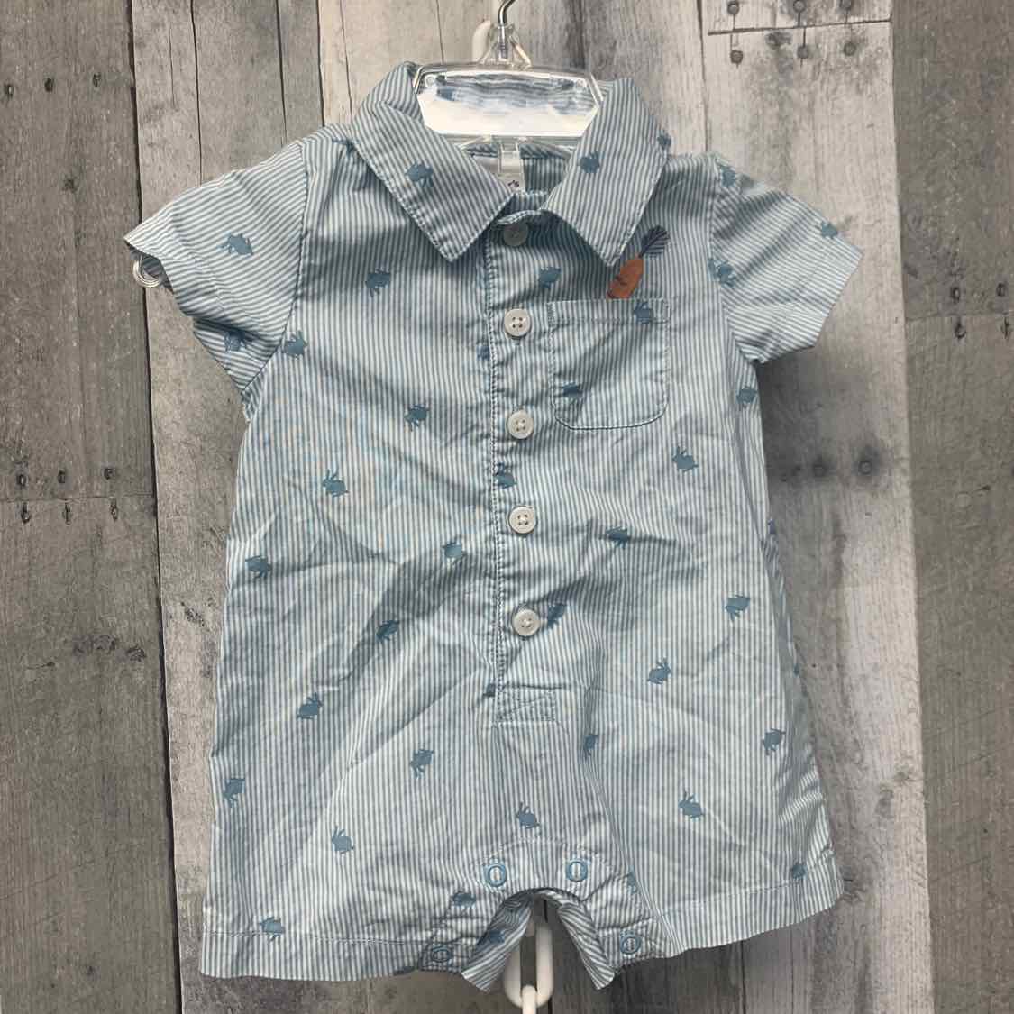 Size 3 Months Blue Print Child of Mine Romper - OodlesCB