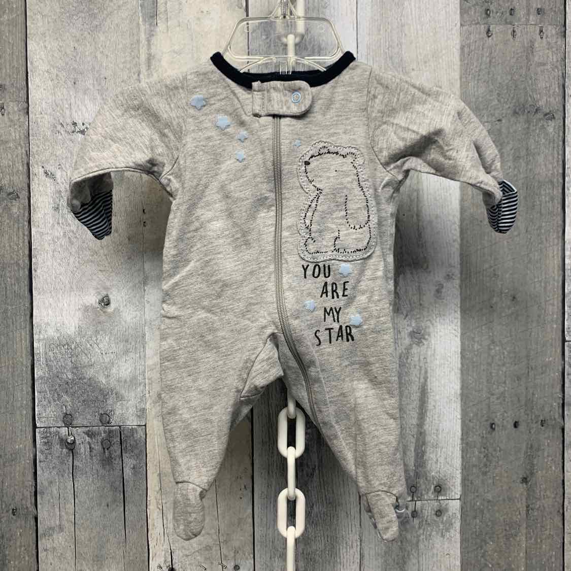 Size Preemie Gray/Blue Gerber Footy PJs
