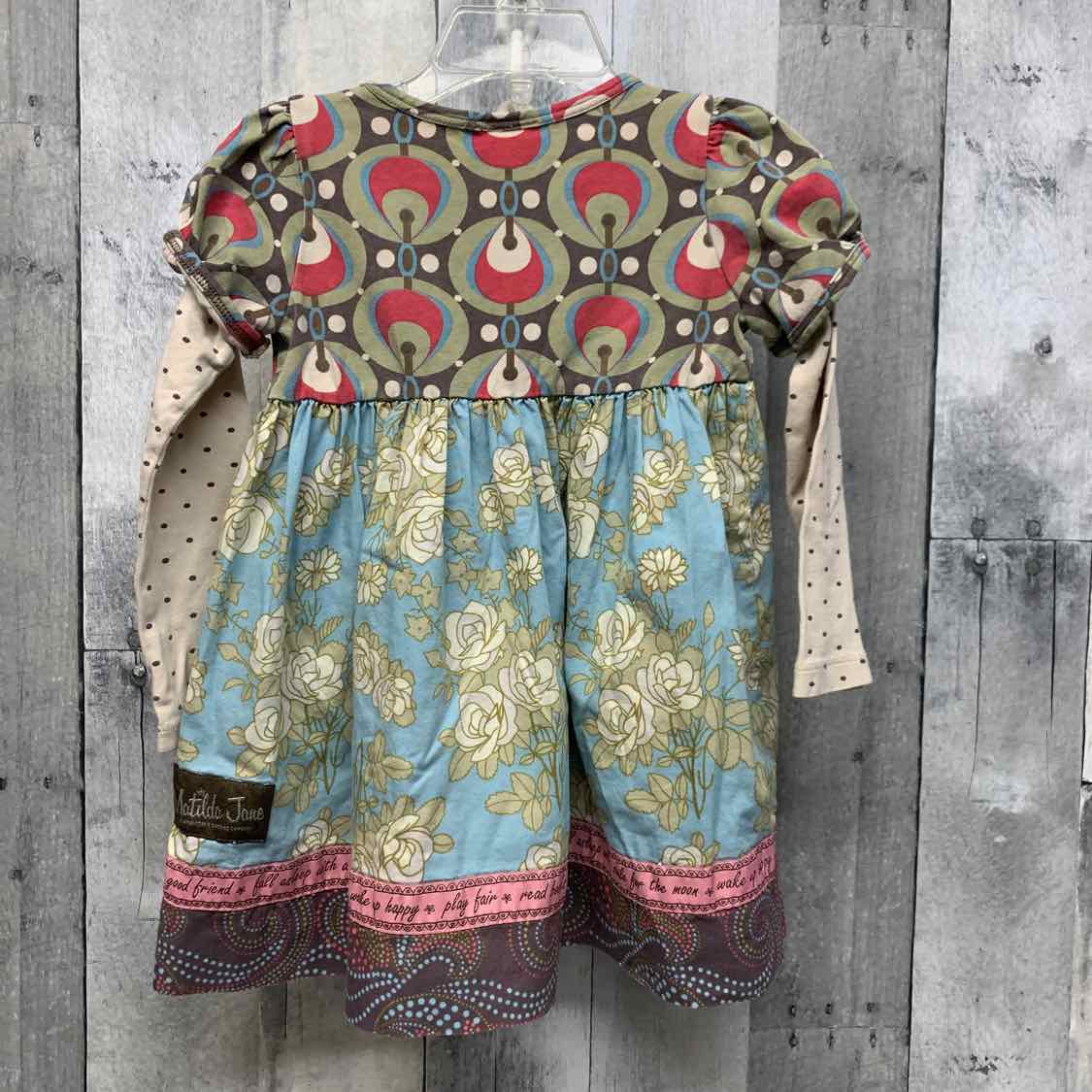 Size 2 Green/Blue Matilda Jane LS Dress