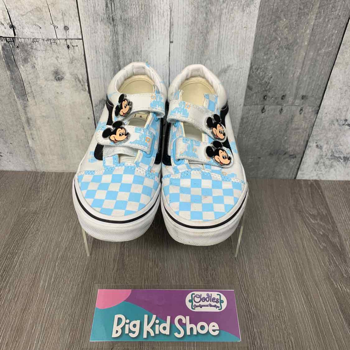 Size 2.5 White/Blue Vans Sneakers