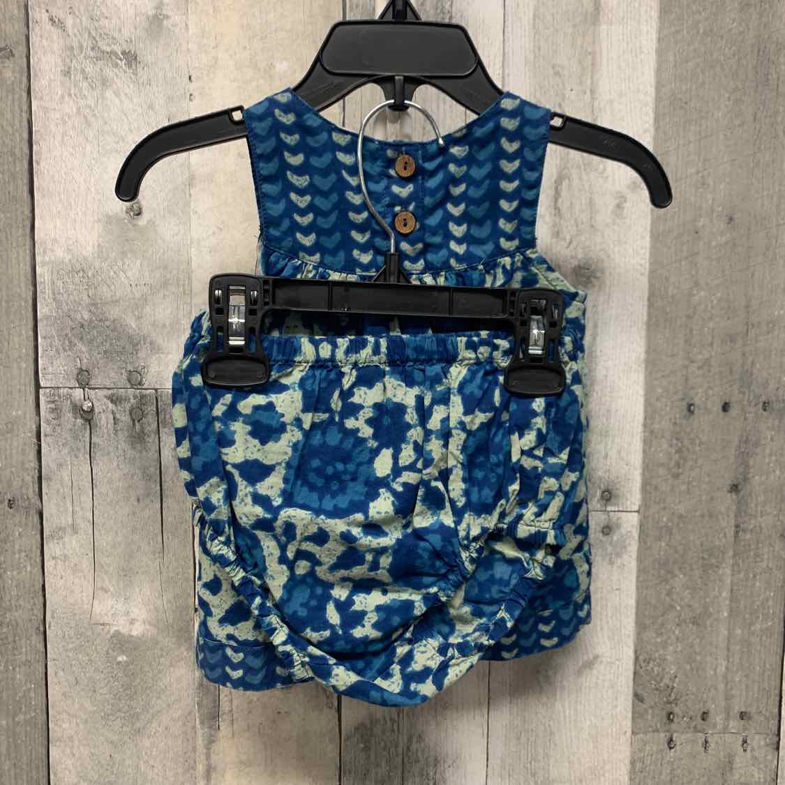 Size 3-6 Months Blue Print Mid Brand 2pc Dress