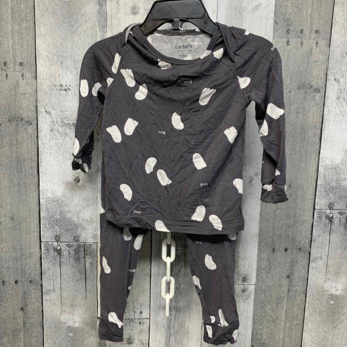 Size 12 Months Gray Print Just One You 2pc PJs