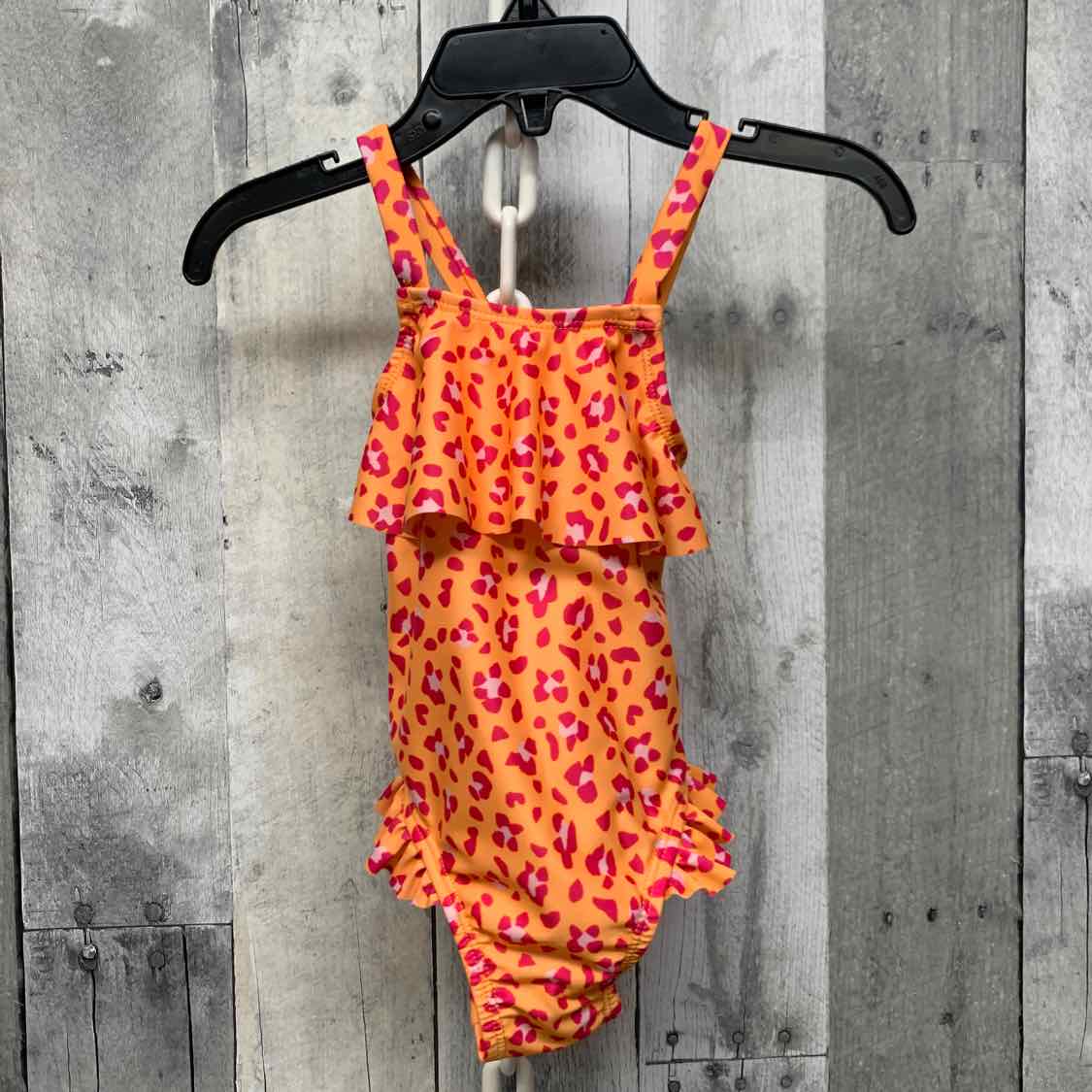 Size 18 Months Orange Animal Print Wonder Nation Swim Suit - 1pc