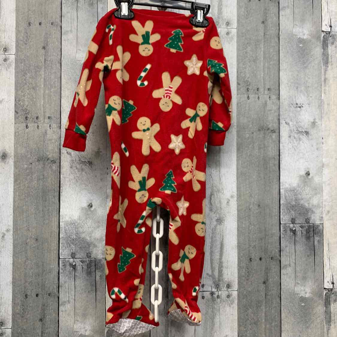 Size 12 Months Red Print Child of Mine Footy PJs