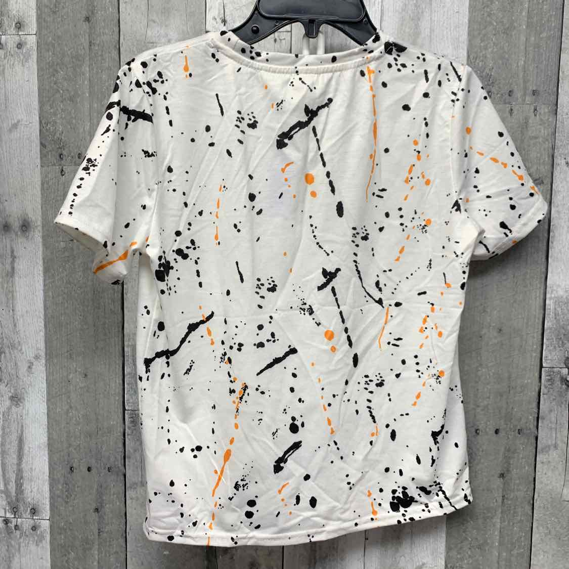 Size 10 White/Orange Shein T Shirt