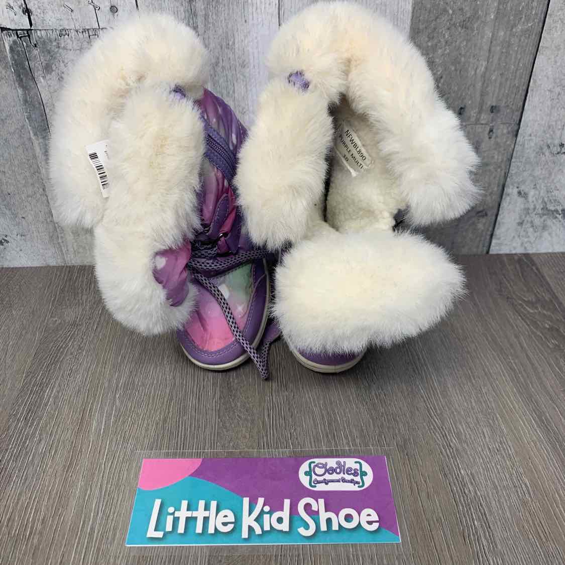 Size 10 Purple/White B Brand Snow Boots