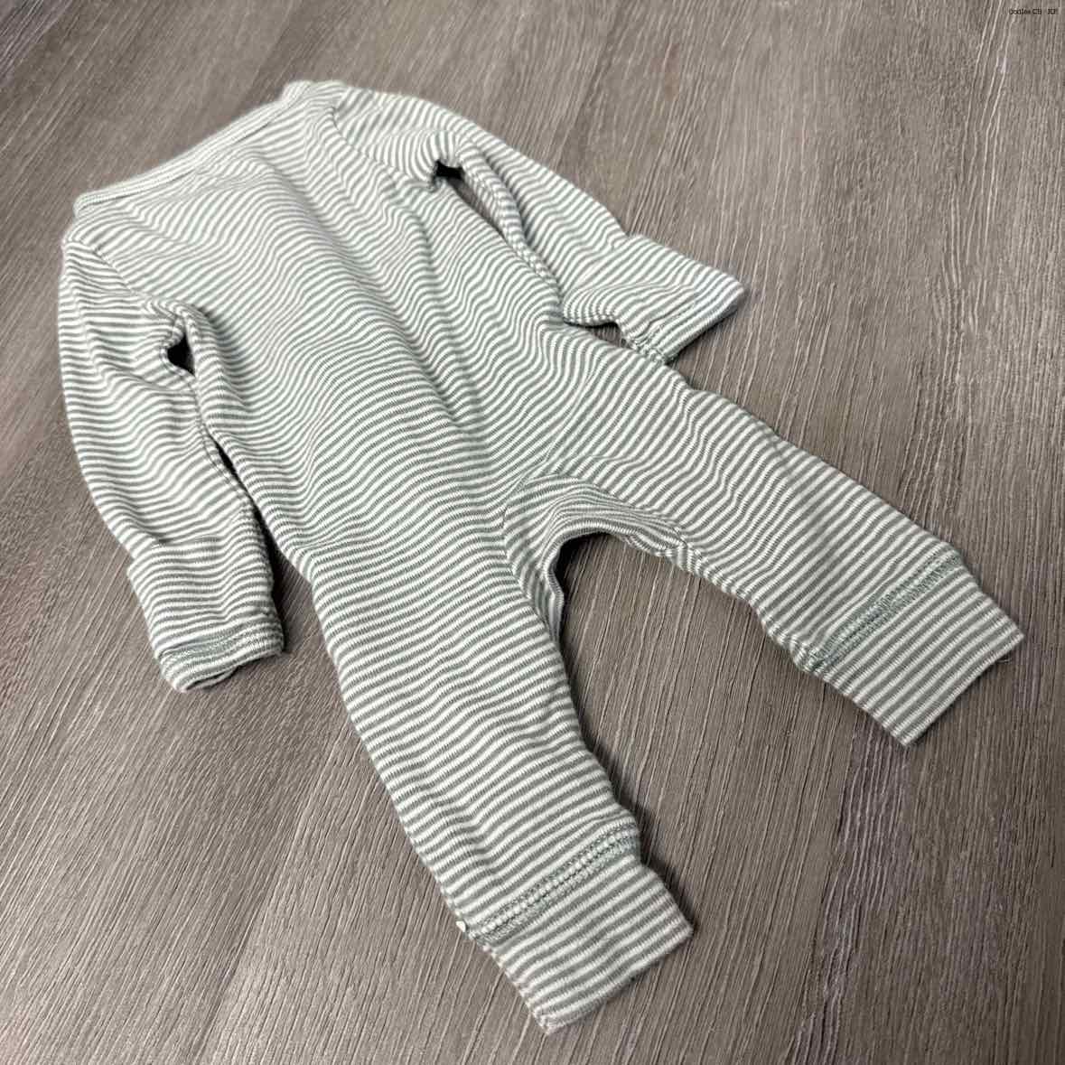 Size Preemie Green Striped Carter's Footy PJs