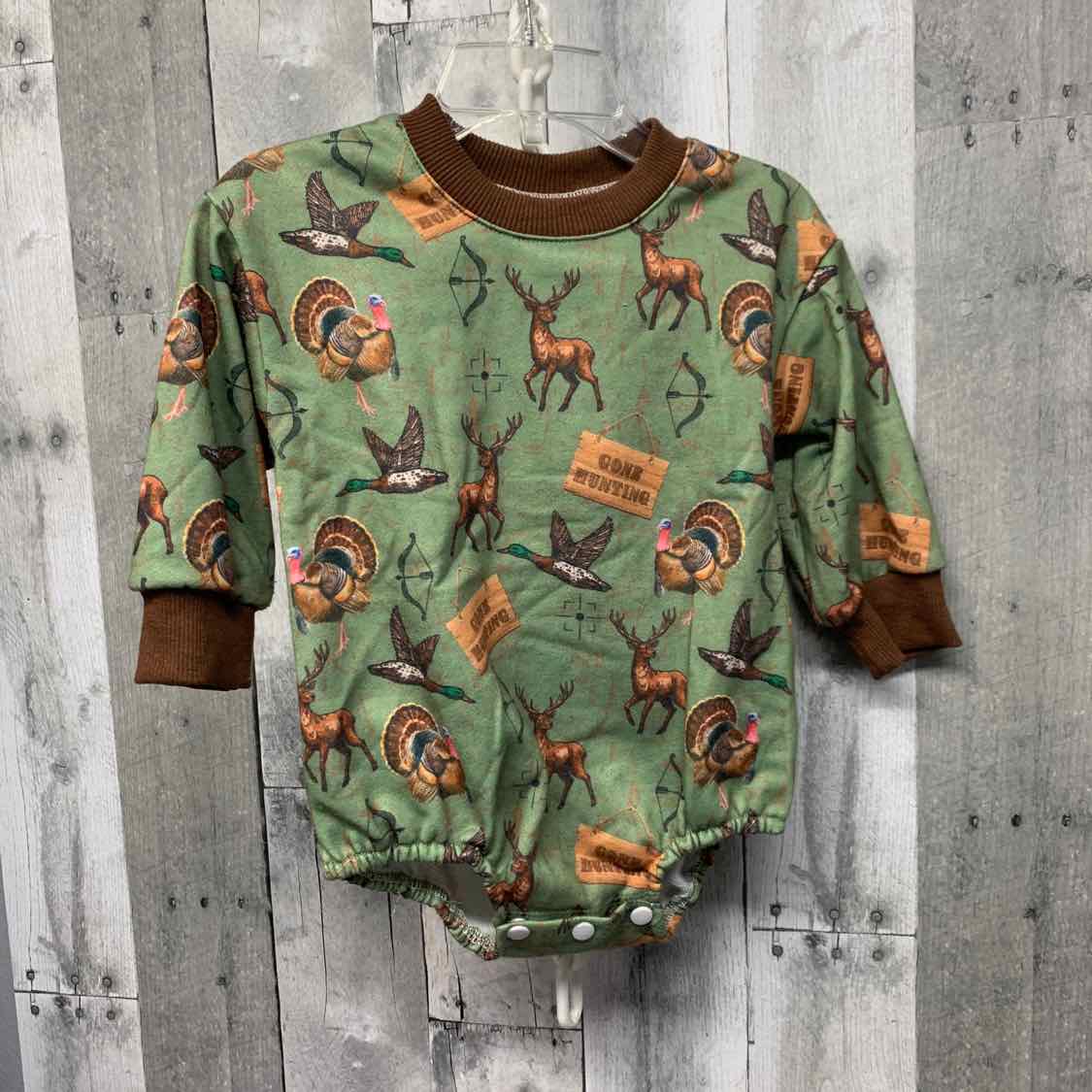 Size 12-18 Months Green/Brown B Brand Romper