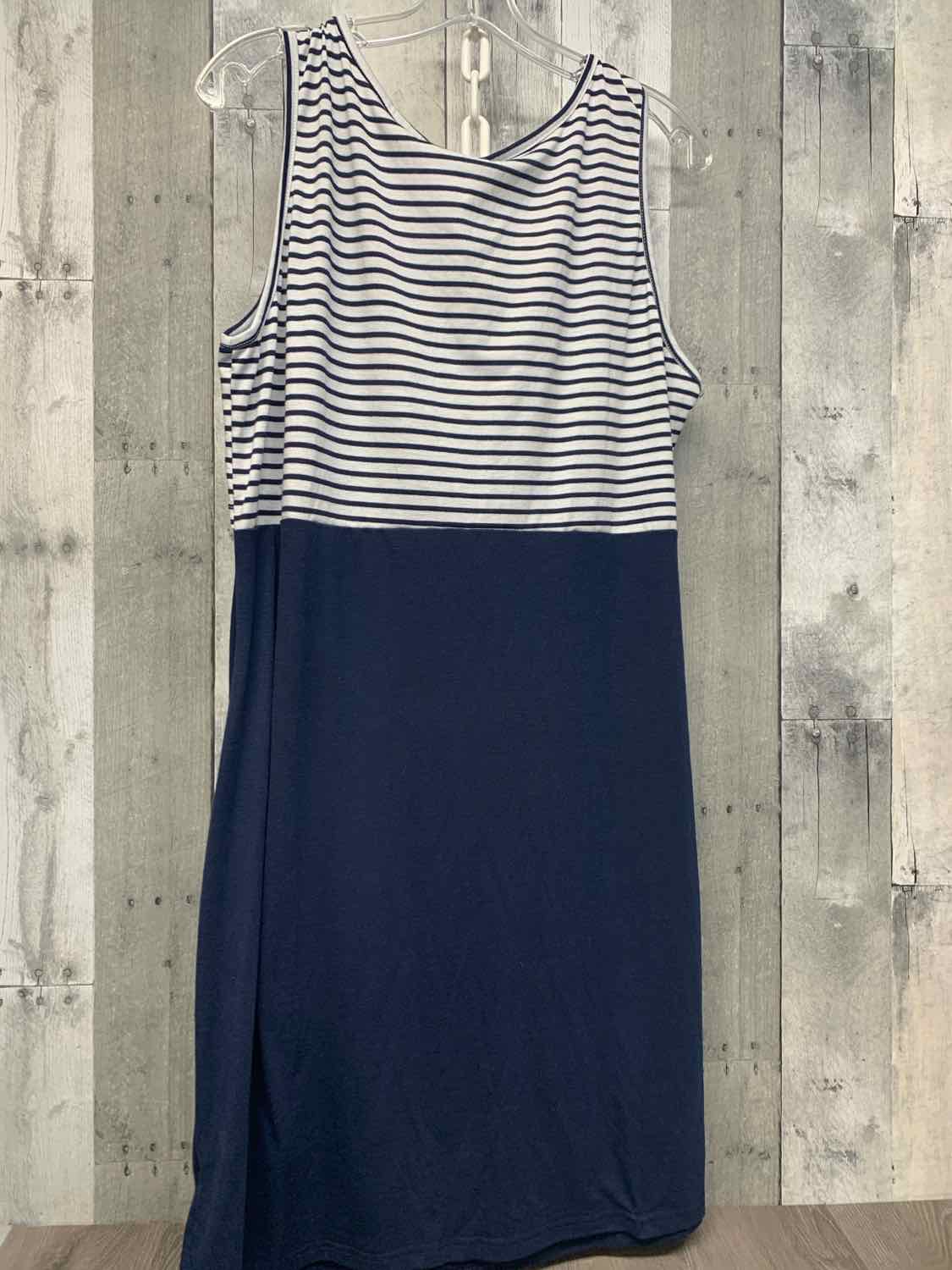 Size XXL Navy/White B Brand Dress - Sleeveless