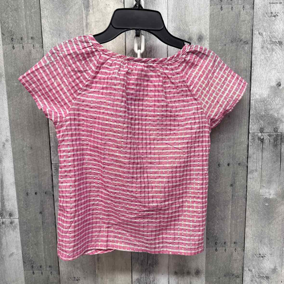 Size 7/8 Pink Plaid Cat & Jack Short Sleeve Shirt