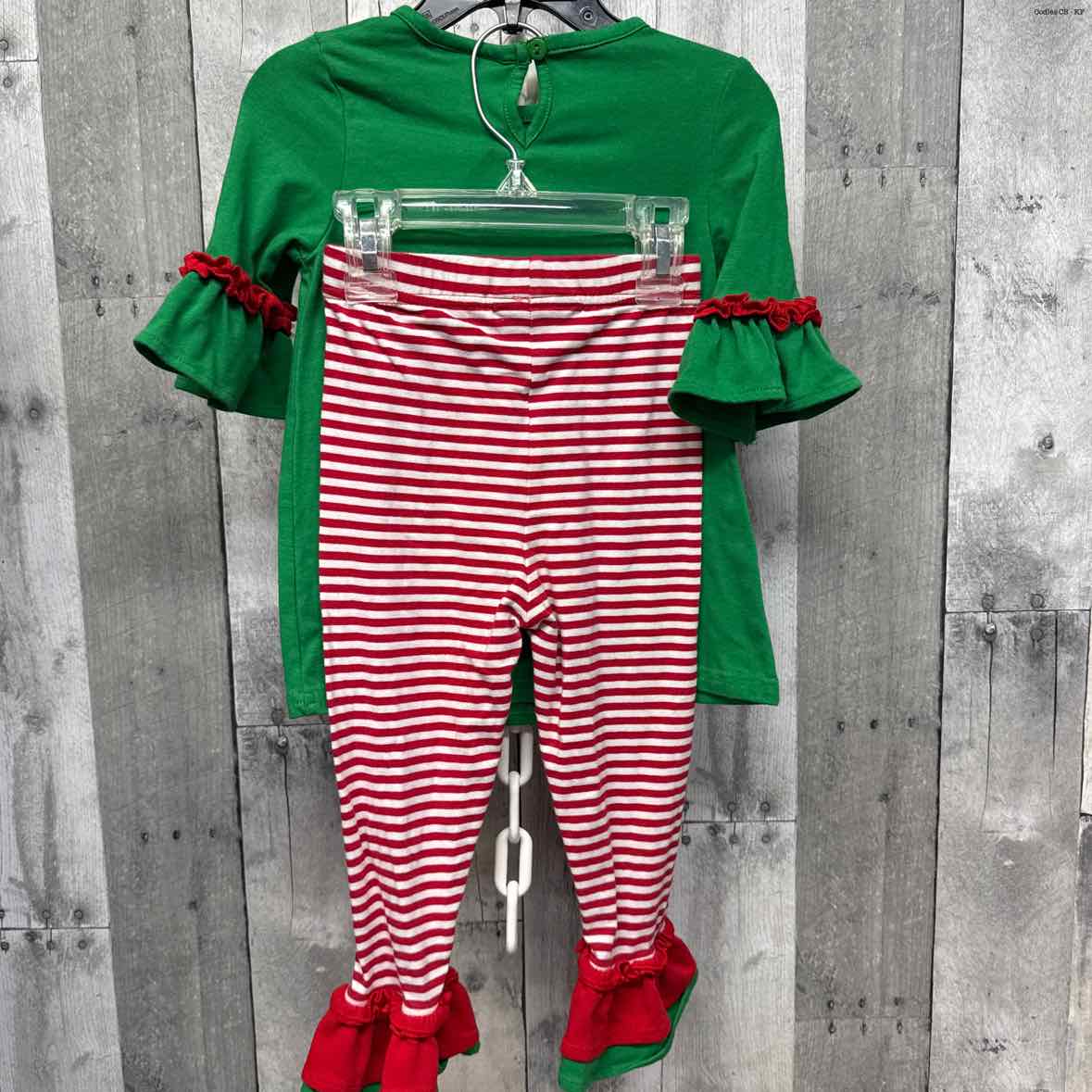 Size 24 Months Green/Red Rare Editions Shirt/Pants
