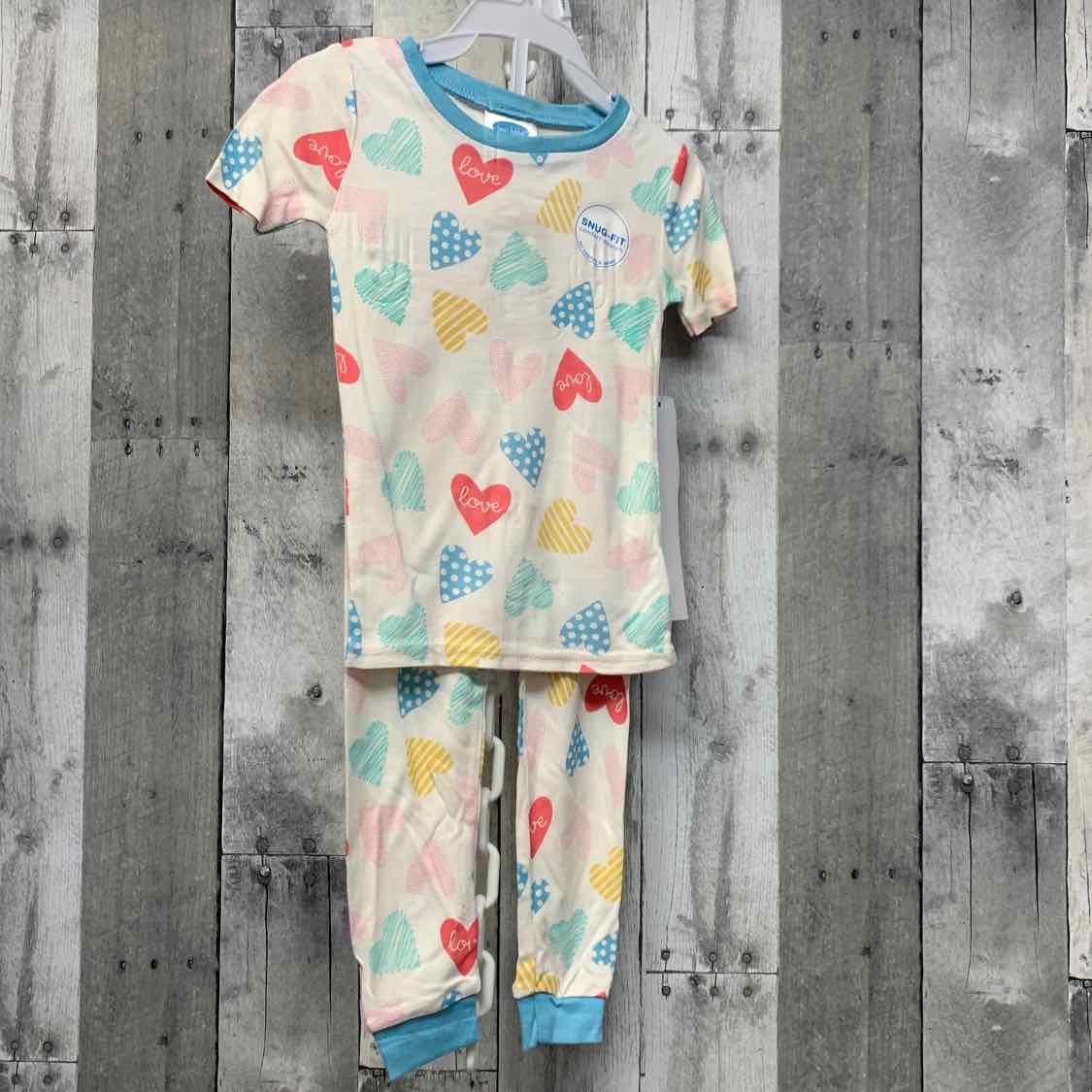 Size 3T White/Blue Bon Bebe 2pc PJs - OodlesCB