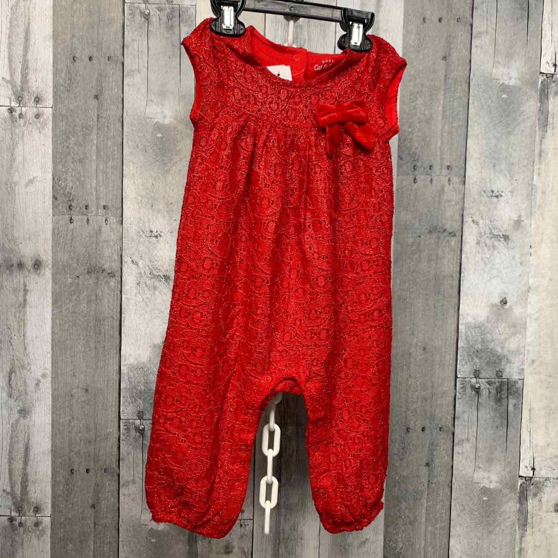 Size 12 Months Red Cat & Jack Romper
