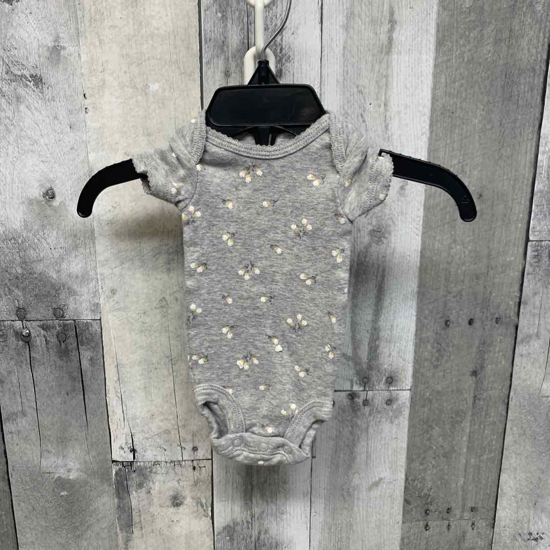 Size Preemie Gray Floral Print Child of Mine Bodysuit