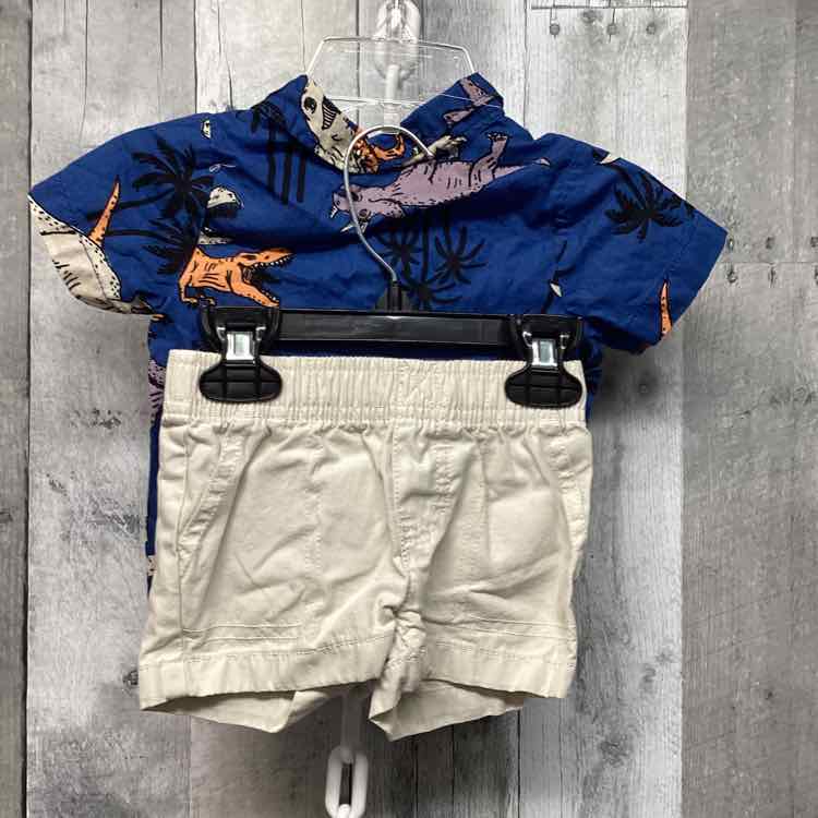 Size 3 Months Blue/Tan Carter's Shirt/Shorts - OodlesCB