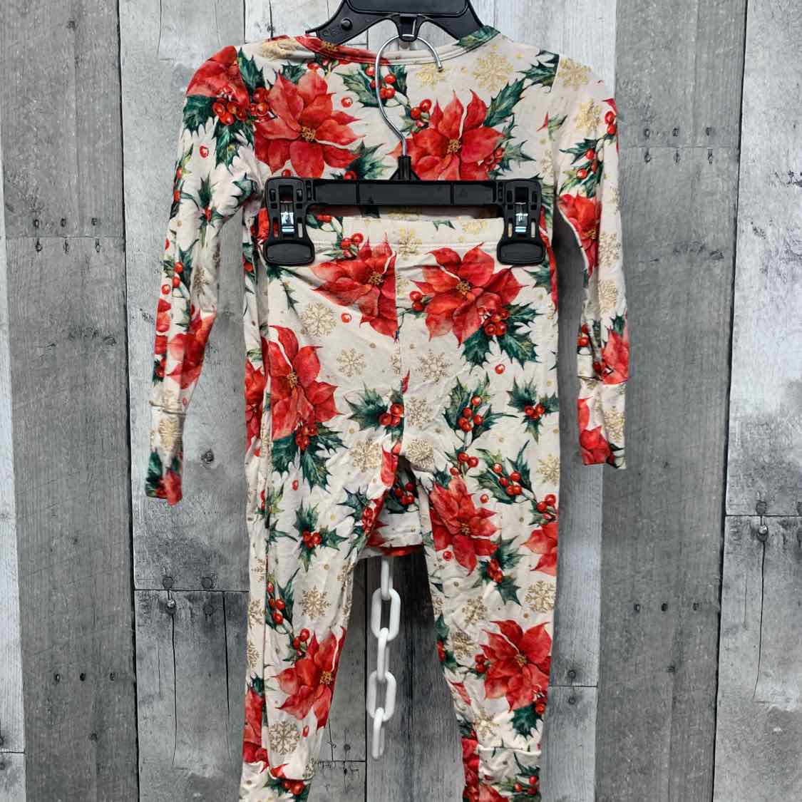 Size 2T White/Red Posh Peanut 2pc PJs