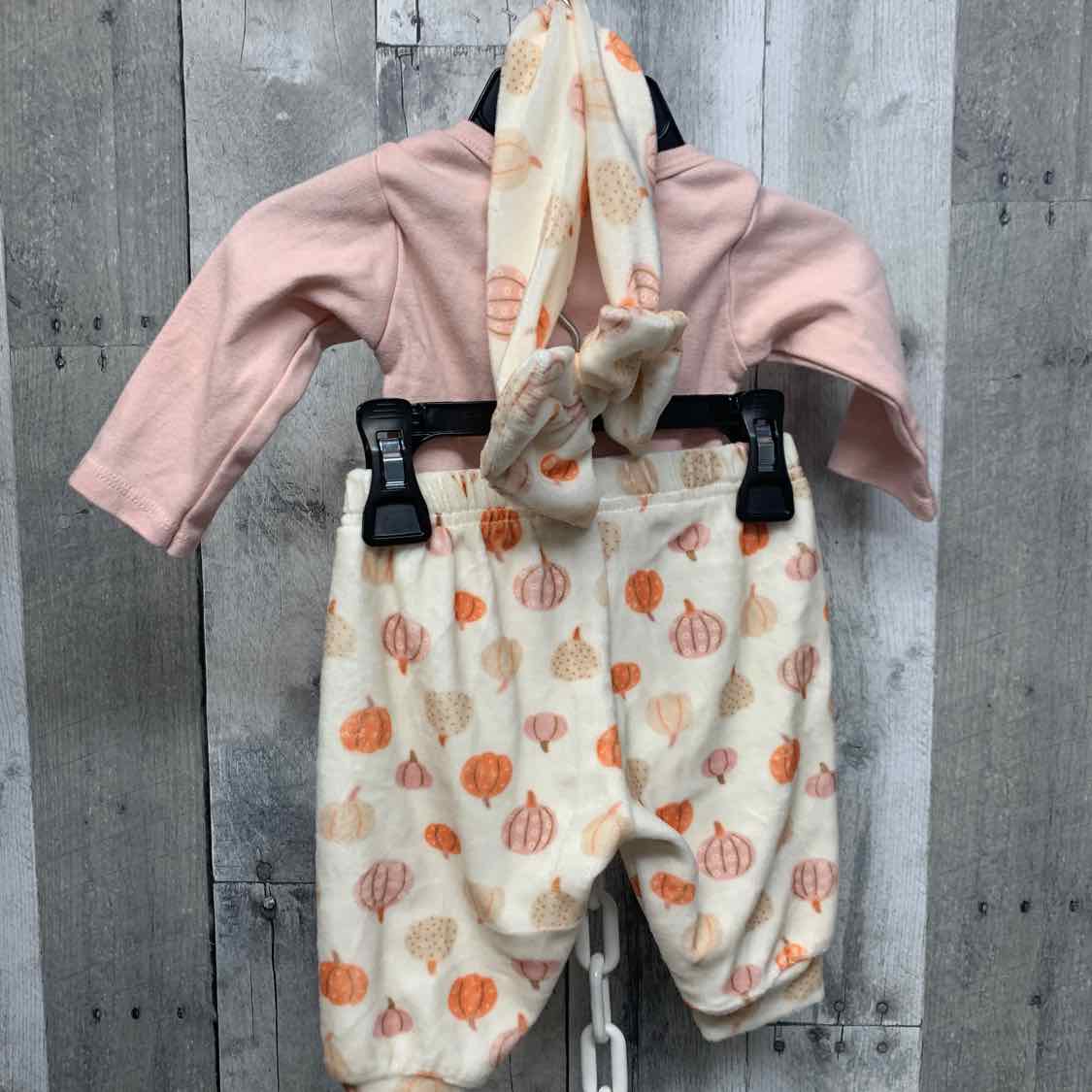 Size 0-3 Months Pink/Orange Chick Pea Shirt/Pants