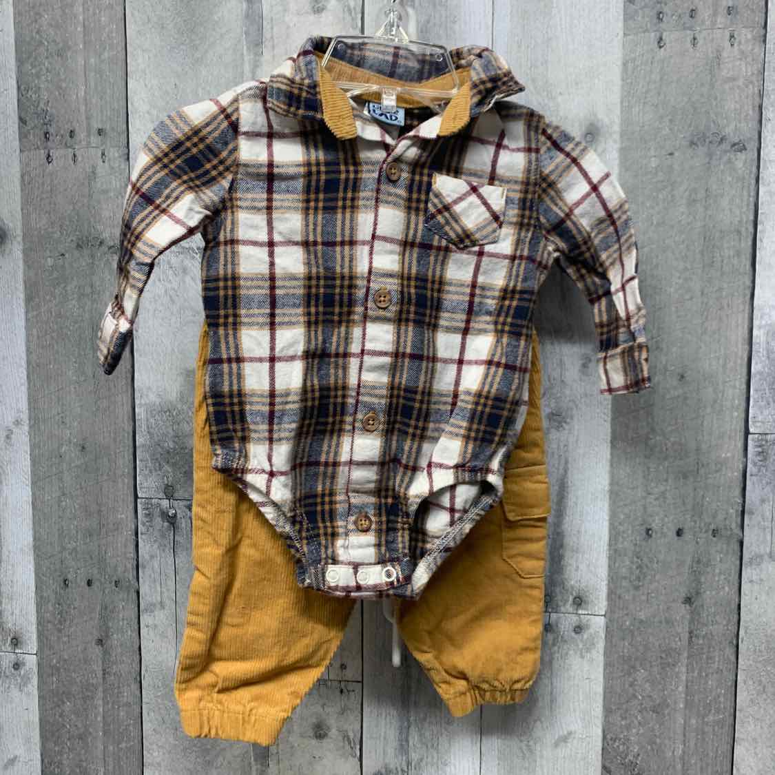 Size 3-6 Months Navy/Tan Little Lad Shirt/Pants
