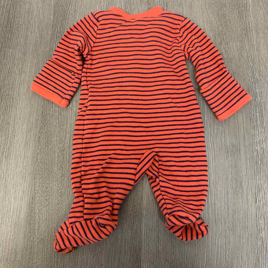 Size Preemie Orange/Navy Carter's Footy PJs