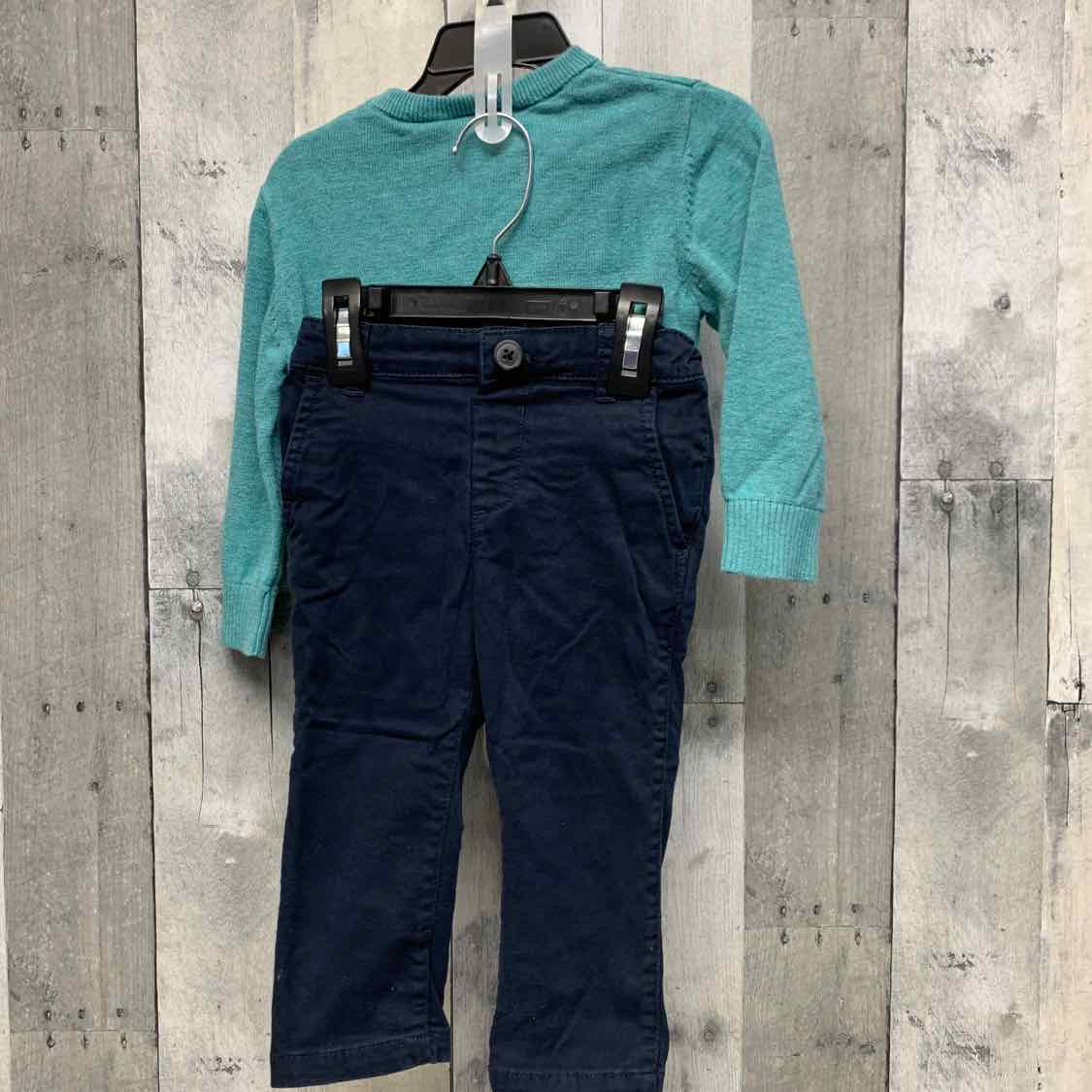 Size 18-24 Months Denim/Green Children's Place Shirt/Pants
