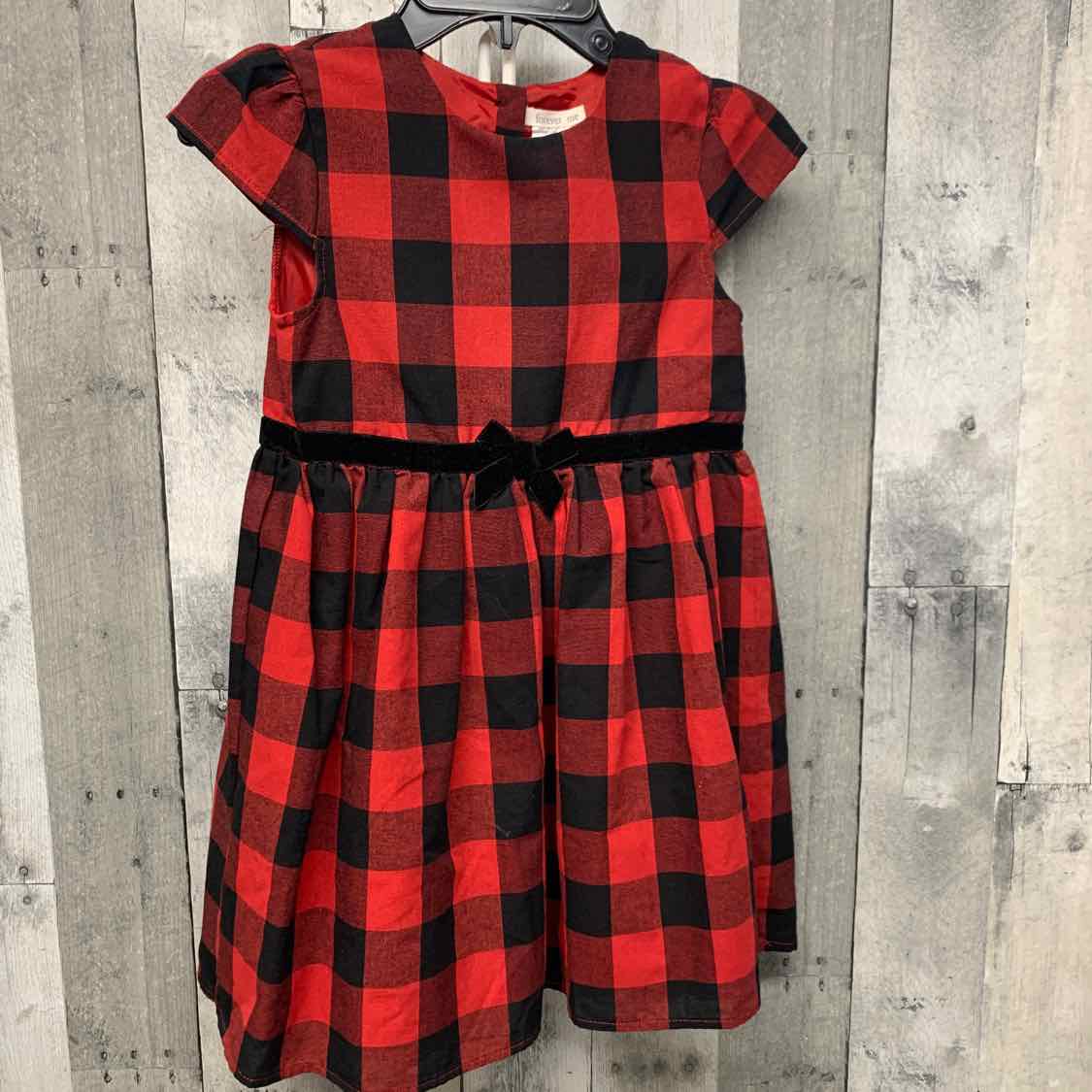 Size 6 Red Plaid Mid Brand Dress