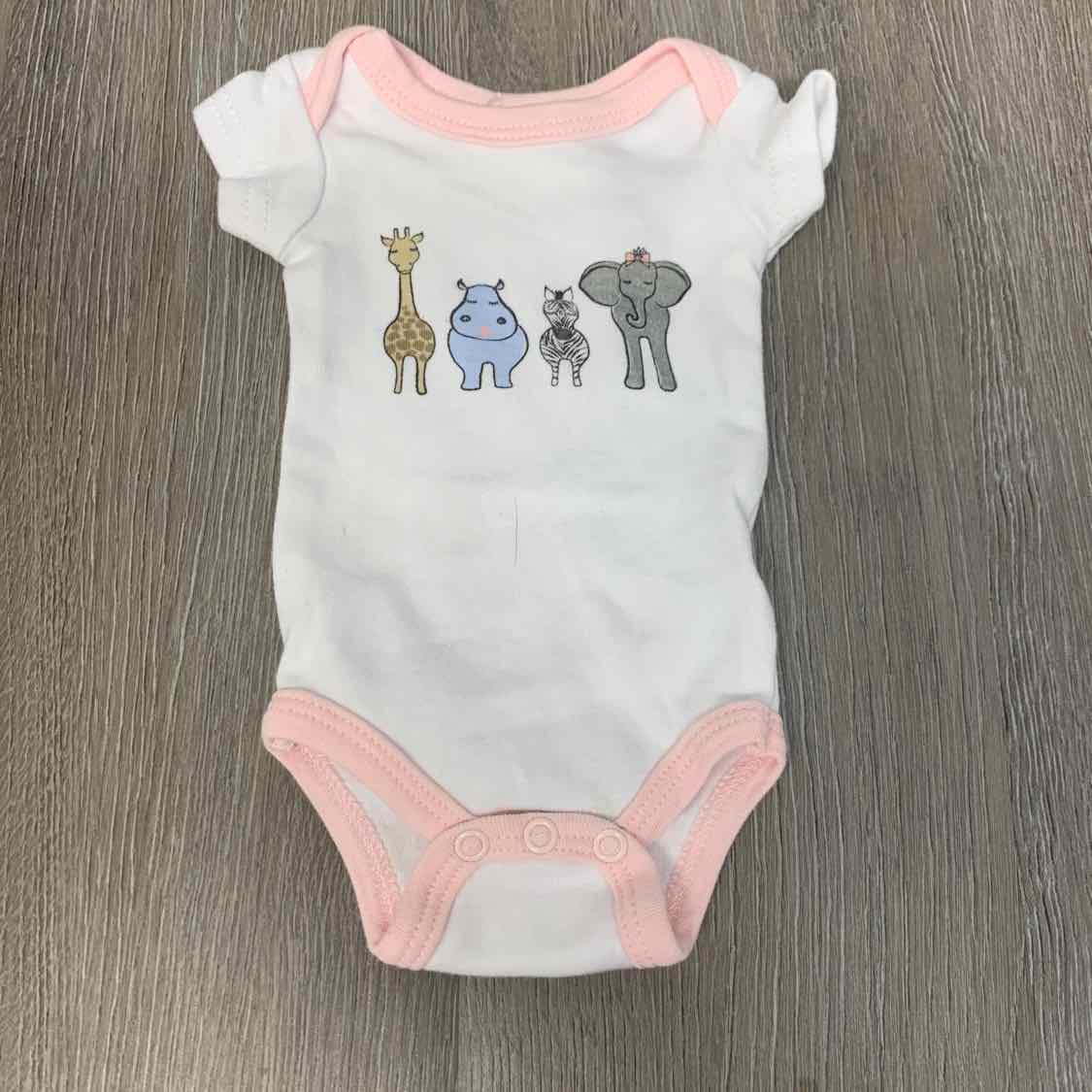 Size Preemie White/Pink B Brand Bodysuit