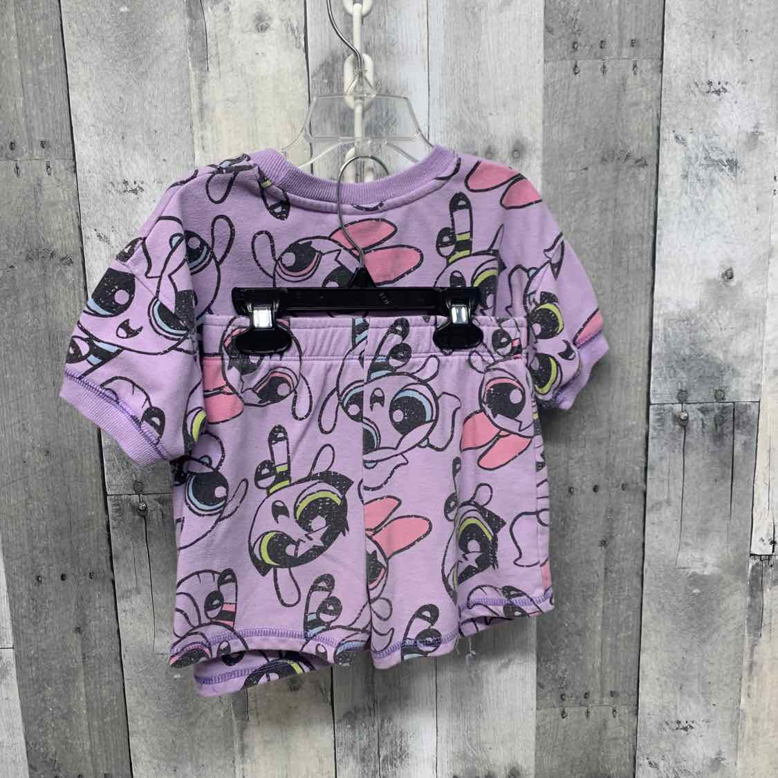 Size 5T Purple Print Cartoon Network Shirt/Shorts