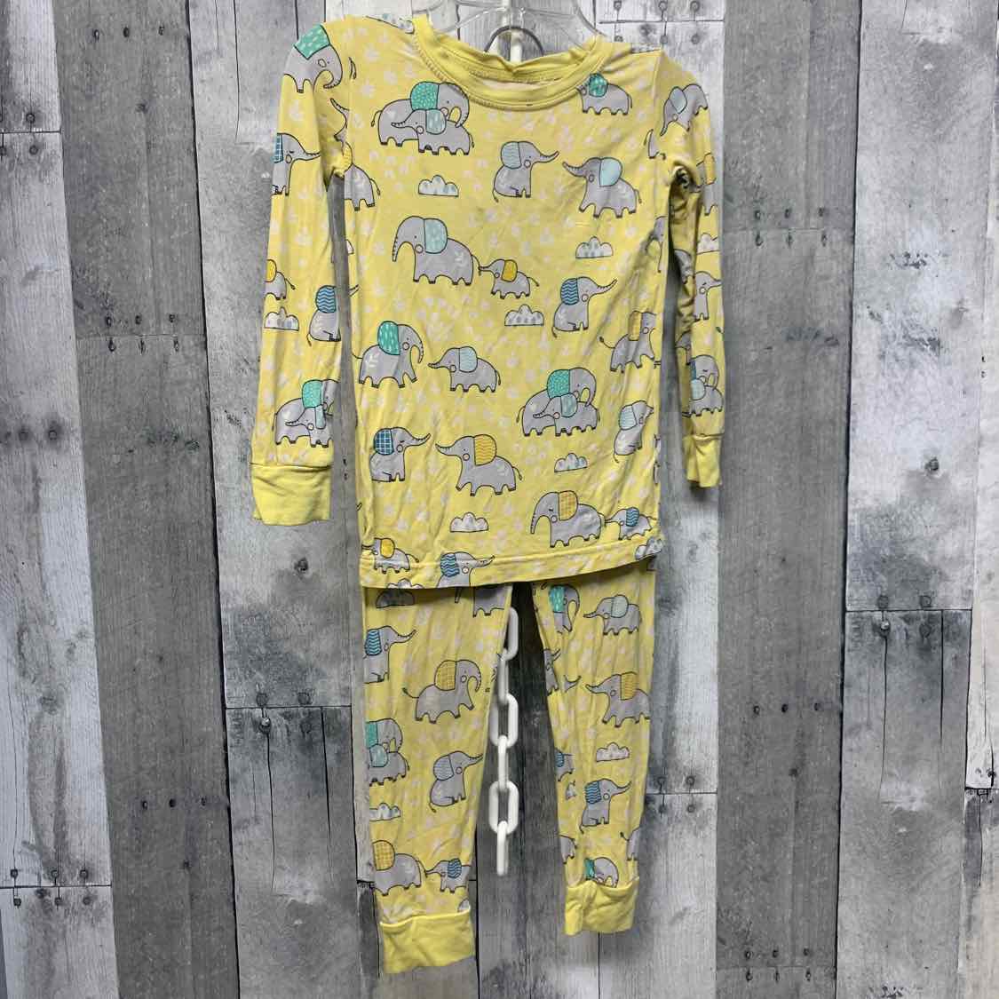 Size 2T Yellow/Gray Little Sleepies 2pc PJs