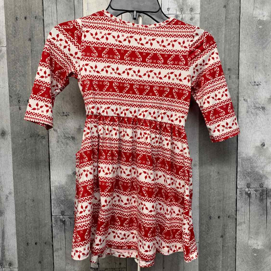 Size 4T White/Red B Brand LS Dress