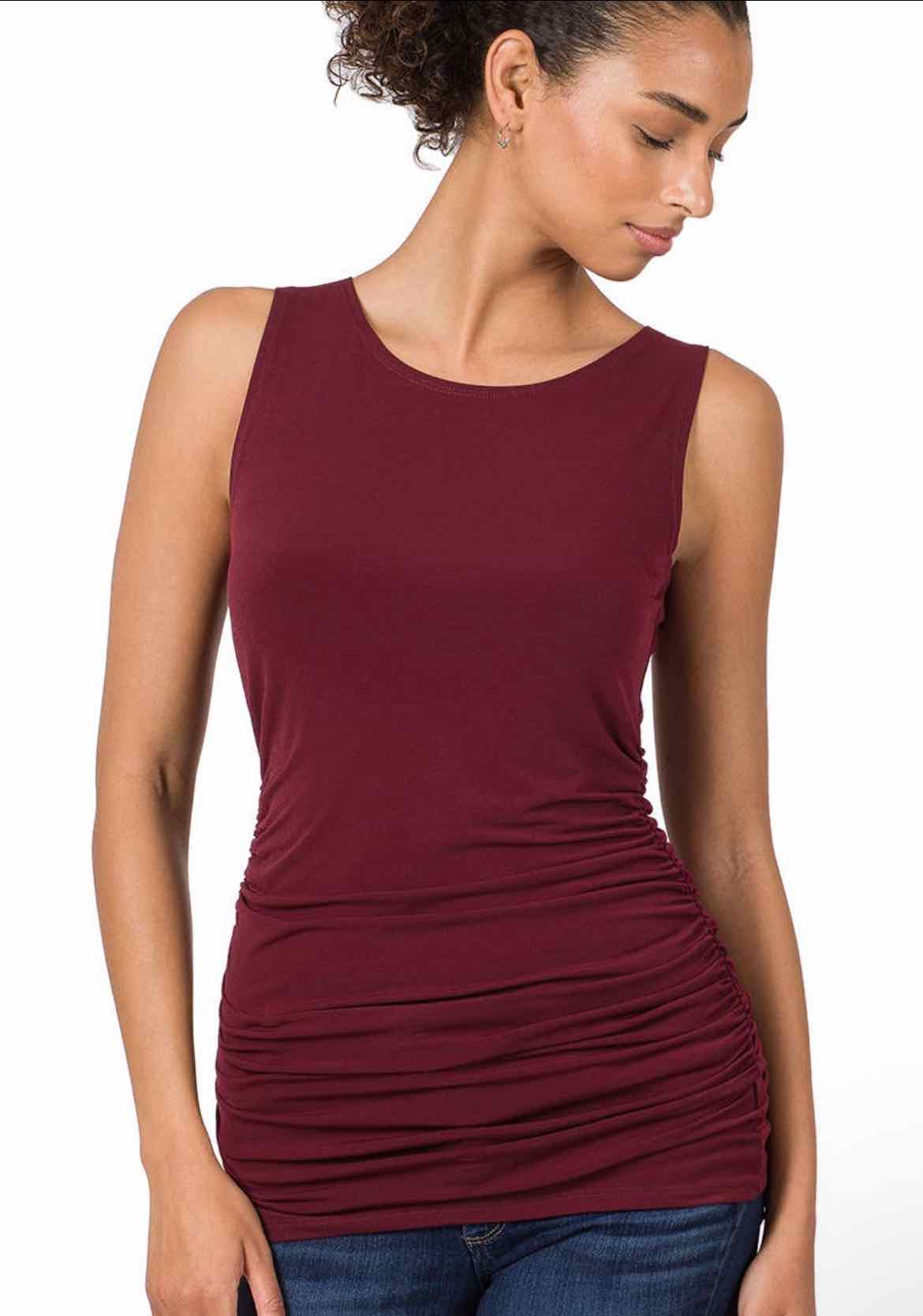 Burgundy 42pops Sleeveless Shirt - OodlesCB