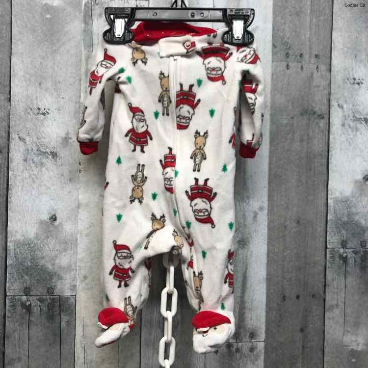 Size Newborn White Graphic Just One You Footy PJs