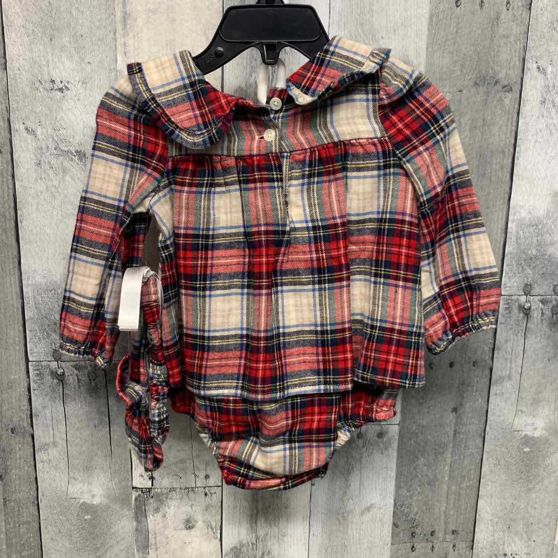 Size 6-12 Months Red/Tan Gap Romper