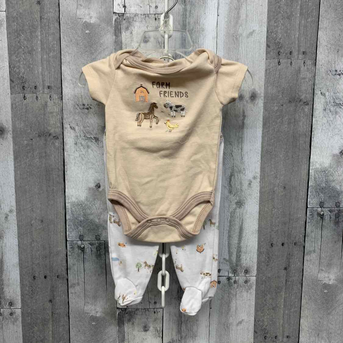 Size 3-6 Months Tan Print Kyle & Deena Shirt/Pants