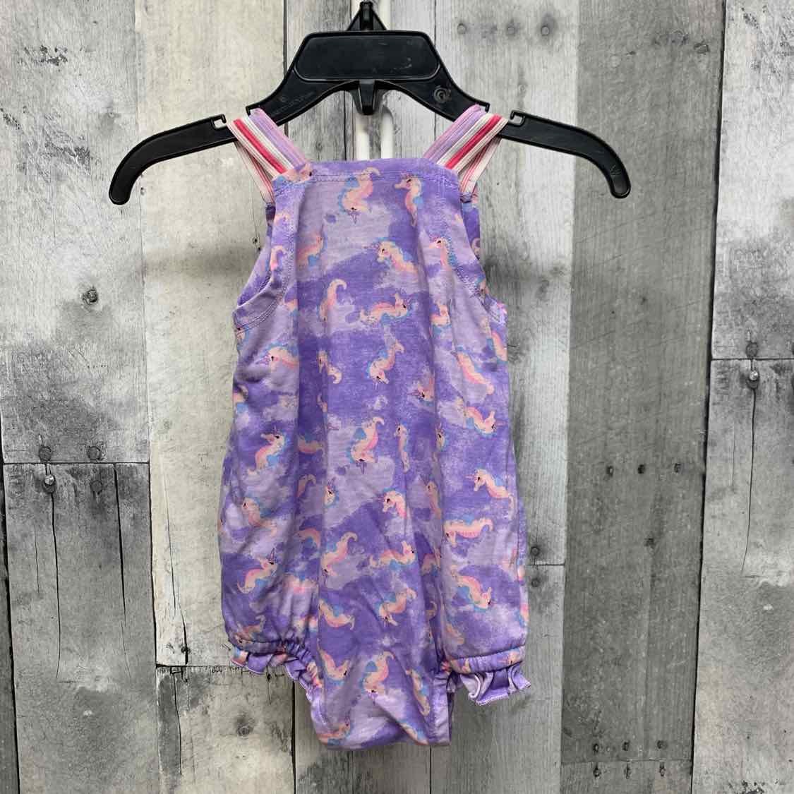 Size 9 Months Purple Print Hurley Romper