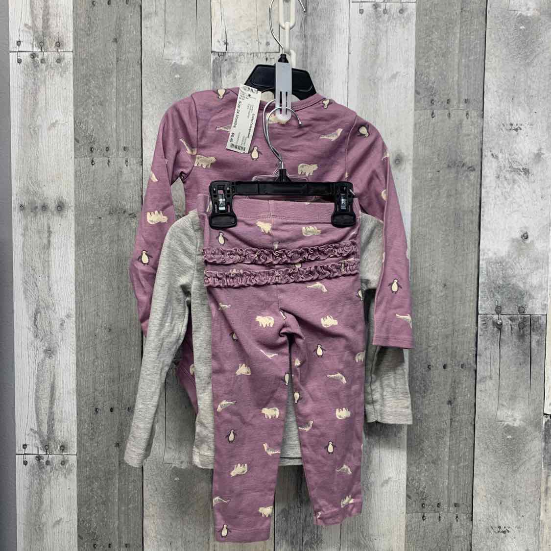 Size 24 Months Purple/Gray Carter's Shirt/Leggings